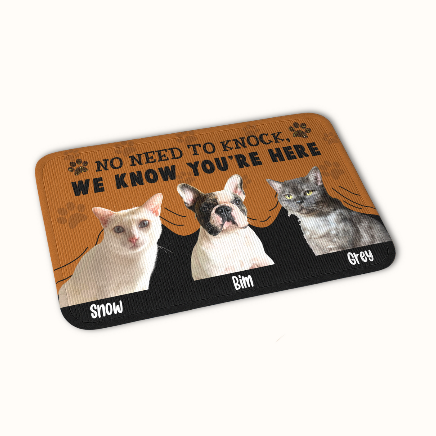 Personalized Pet Doormat, No Need To Knock Doormat, Custom Pet Photo and Name, Gift for Pet Owners
