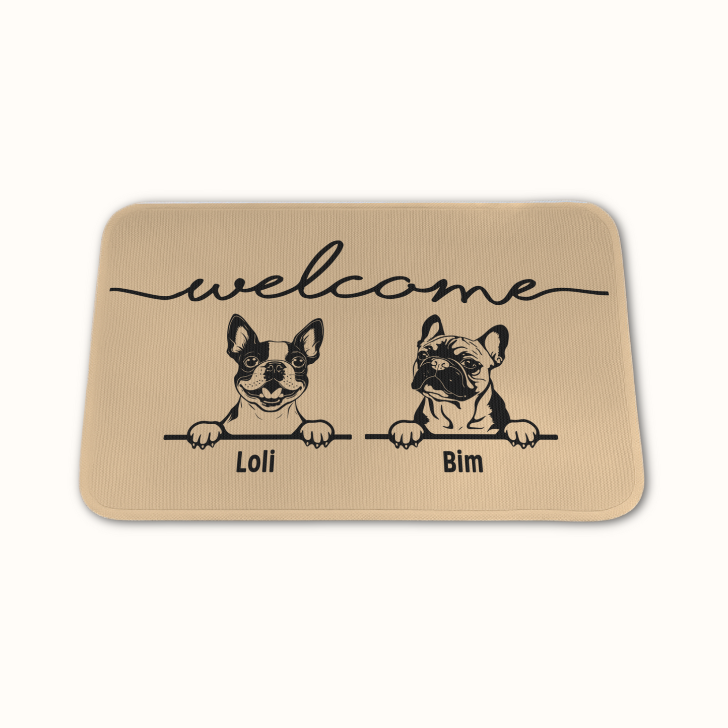 Personalized Dog Welcome Doormat, Custom Dog Breed and Name, Gift for Dog Owners