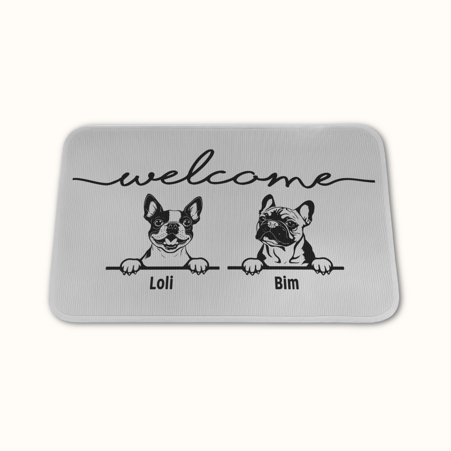 Personalized Dog Welcome Doormat, Custom Dog Breed and Name, Gift for Dog Owners