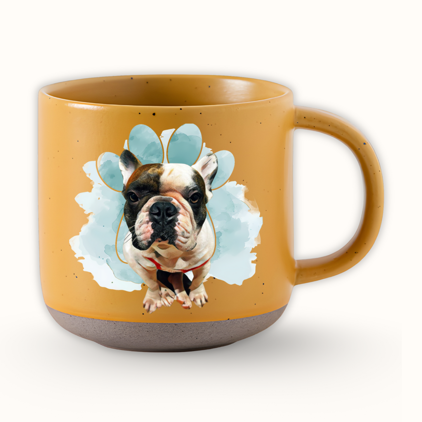 Personalized Pet Paw Pottery Mug 12oz, Custom 2 Sides Pet Photo And Name, Gift For Pet Owners