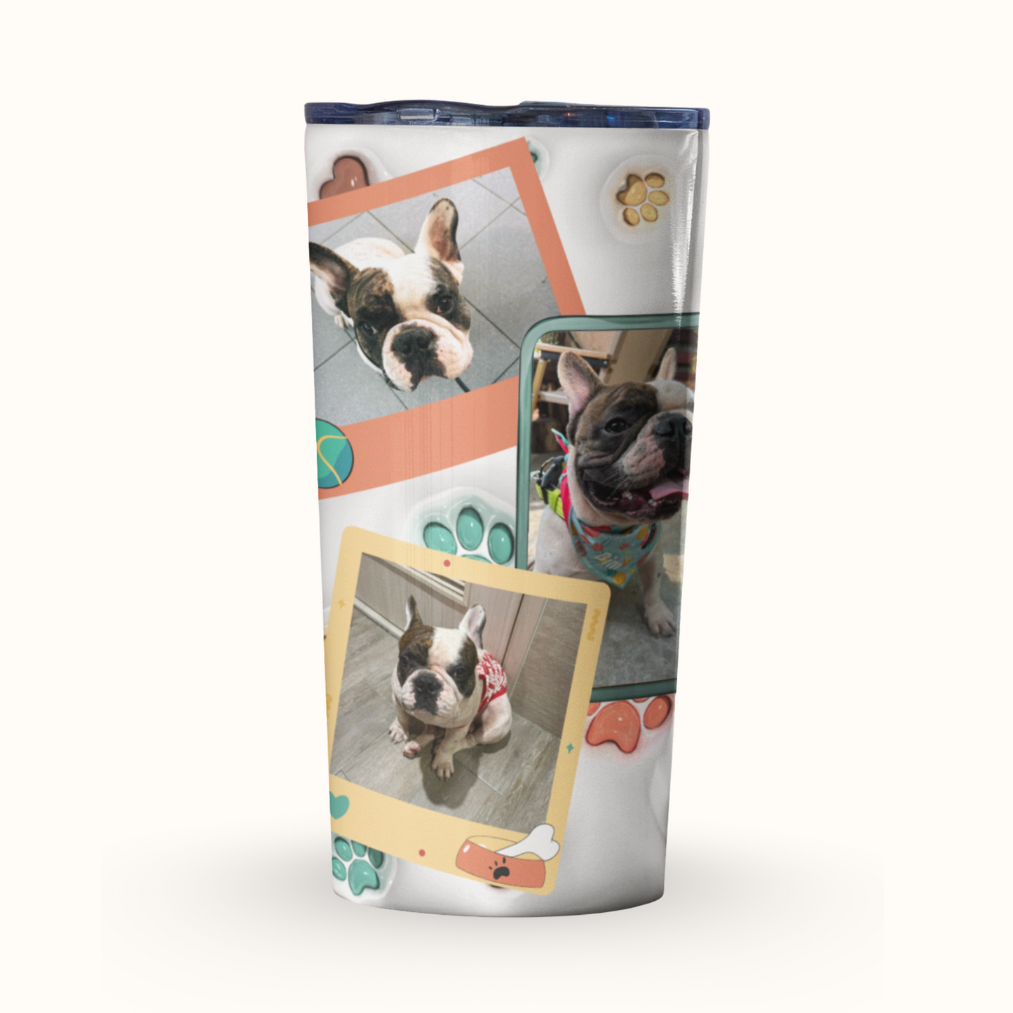Personalized Best Dog Mom Ever 3D Inflated Effect Tumbler, Custom Dog Photo Tumbler, Gift For Dog Owners