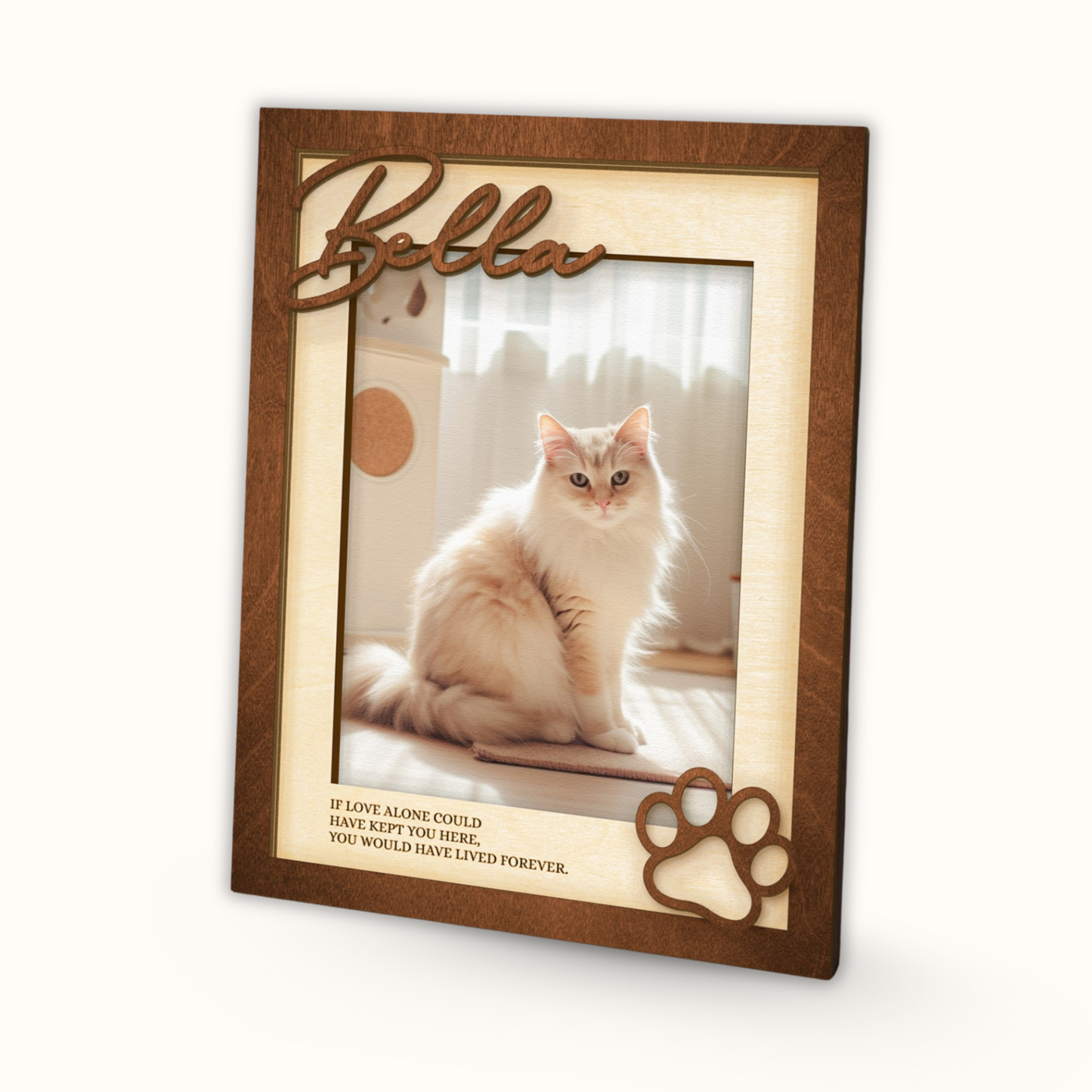 Personalized 2 Layer Wooden Pet Photo Frame, Custom Pet Name Picture Frame, Gifts for Pet Lovers