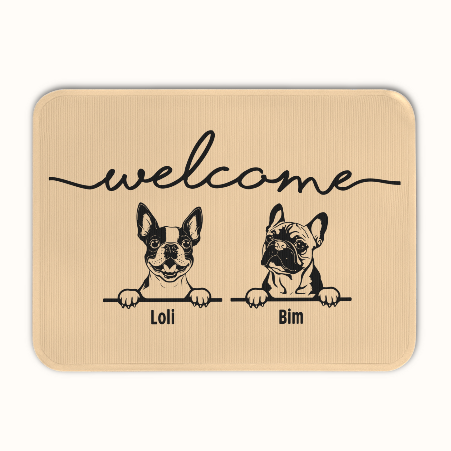 Personalized Dog Welcome Doormat, Custom Dog Breed and Name, Gift for Dog Owners