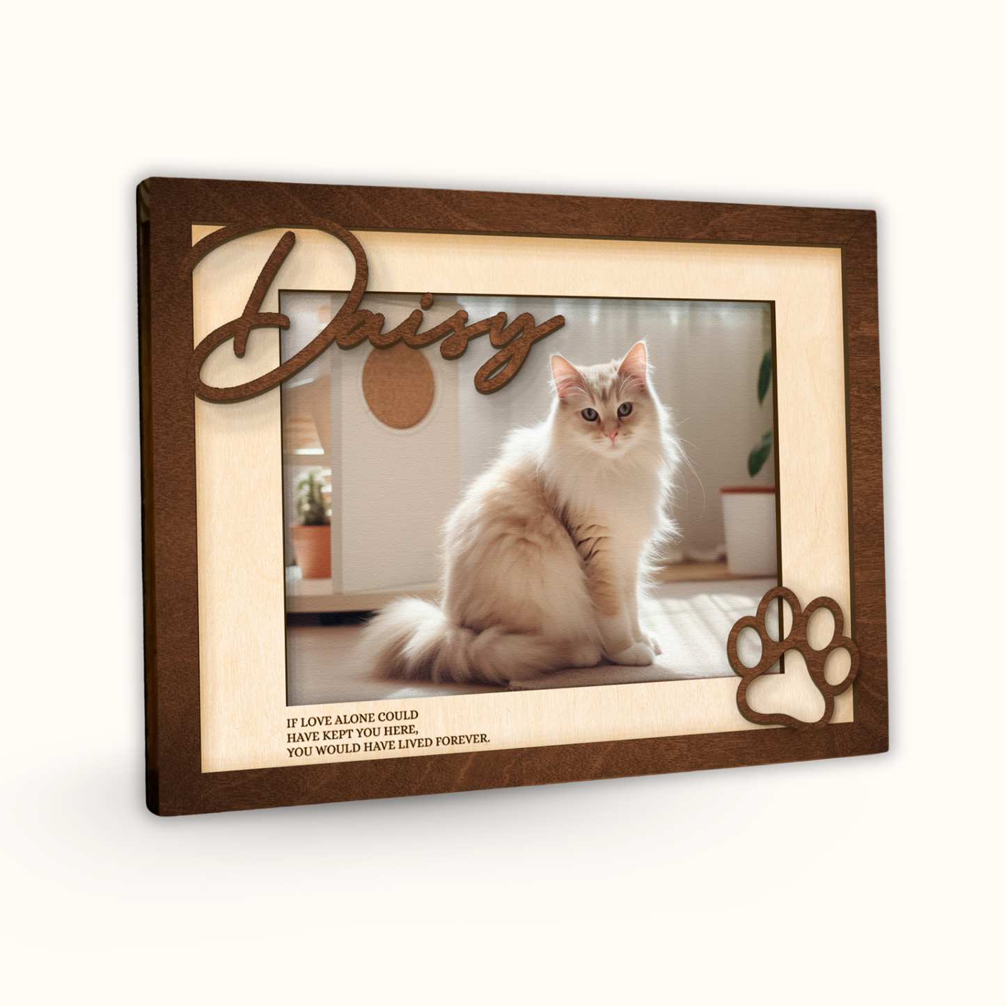 Personalized 2 Layer Wooden Pet Photo Frame, Custom Pet Name Picture Frame, Gifts for Pet Lovers
