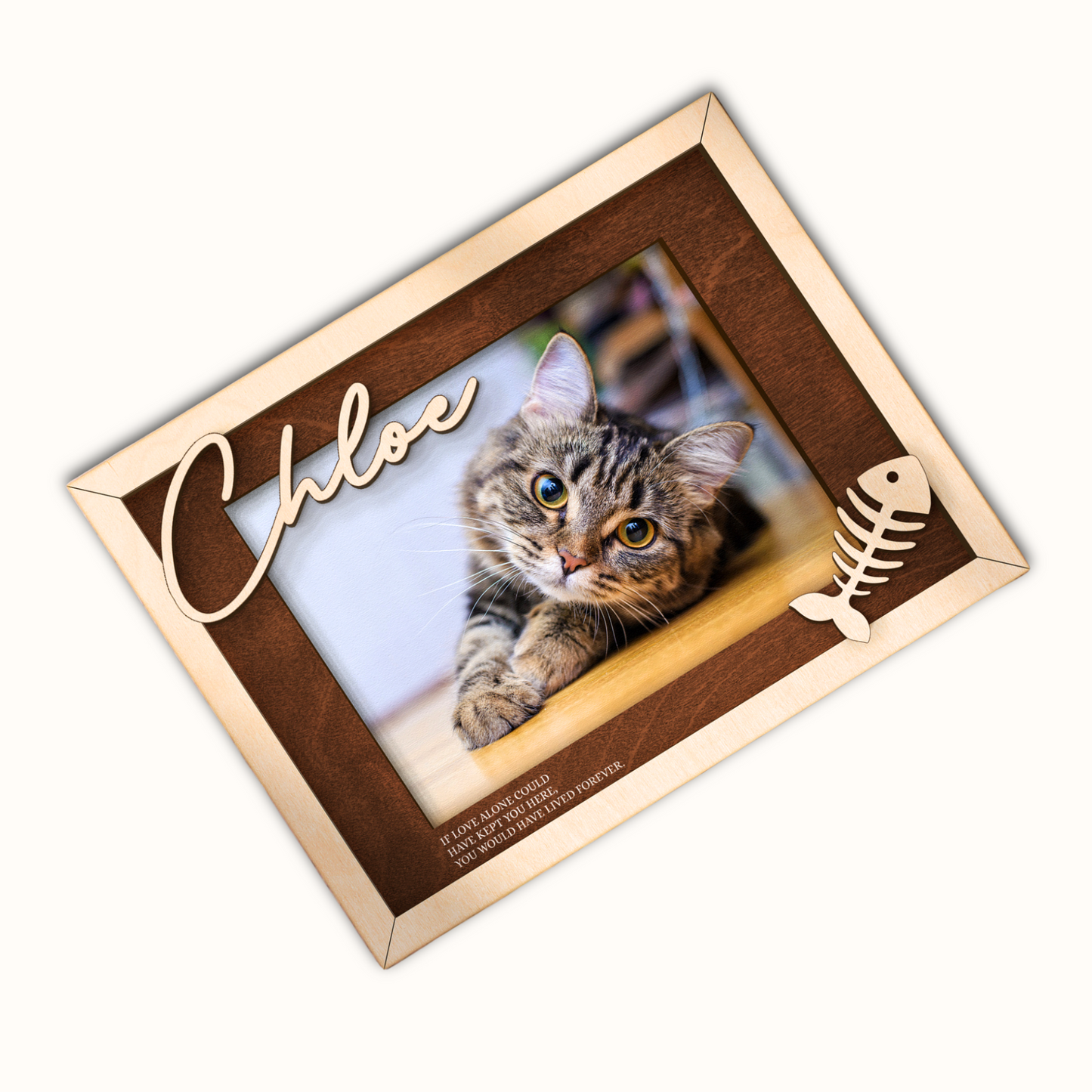 Personalized 2 Layer Wooden Pet Photo Frame, Custom Pet Name Picture Frame, Gifts for Pet Lovers