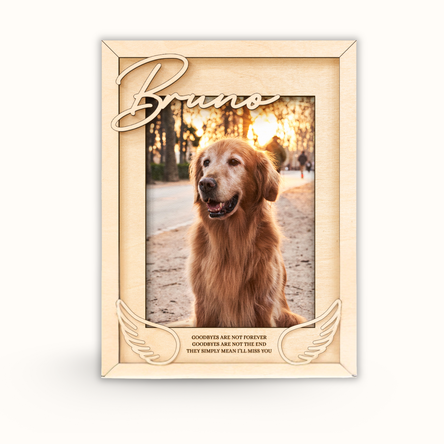 Personalized 2 Layer Wooden Pet Photo Frame, Custom Pet Name Picture Frame, Gifts for Pet Lovers