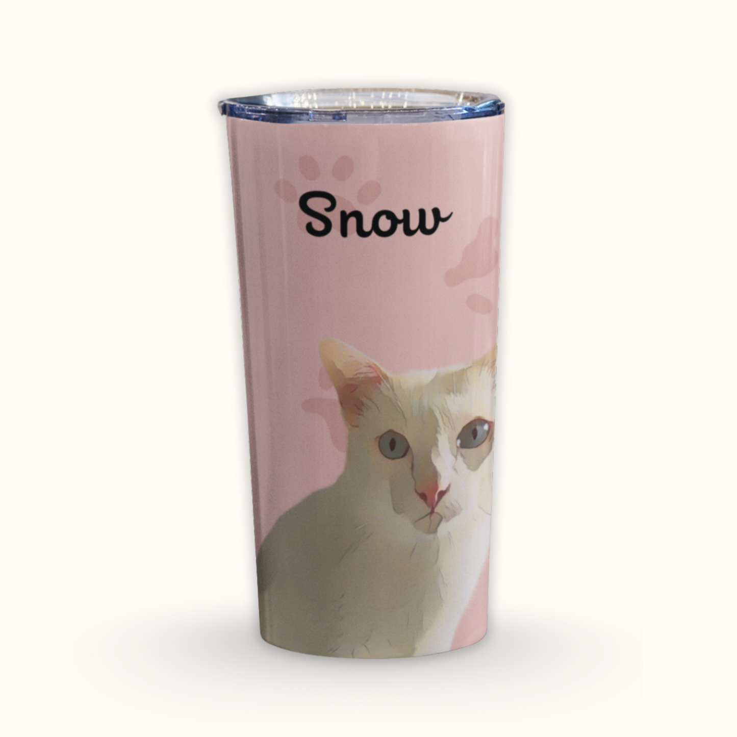 Personalized Pet Paw Prints Tumbler, Custom Pet Photo And Name, Gift For Pet Owners