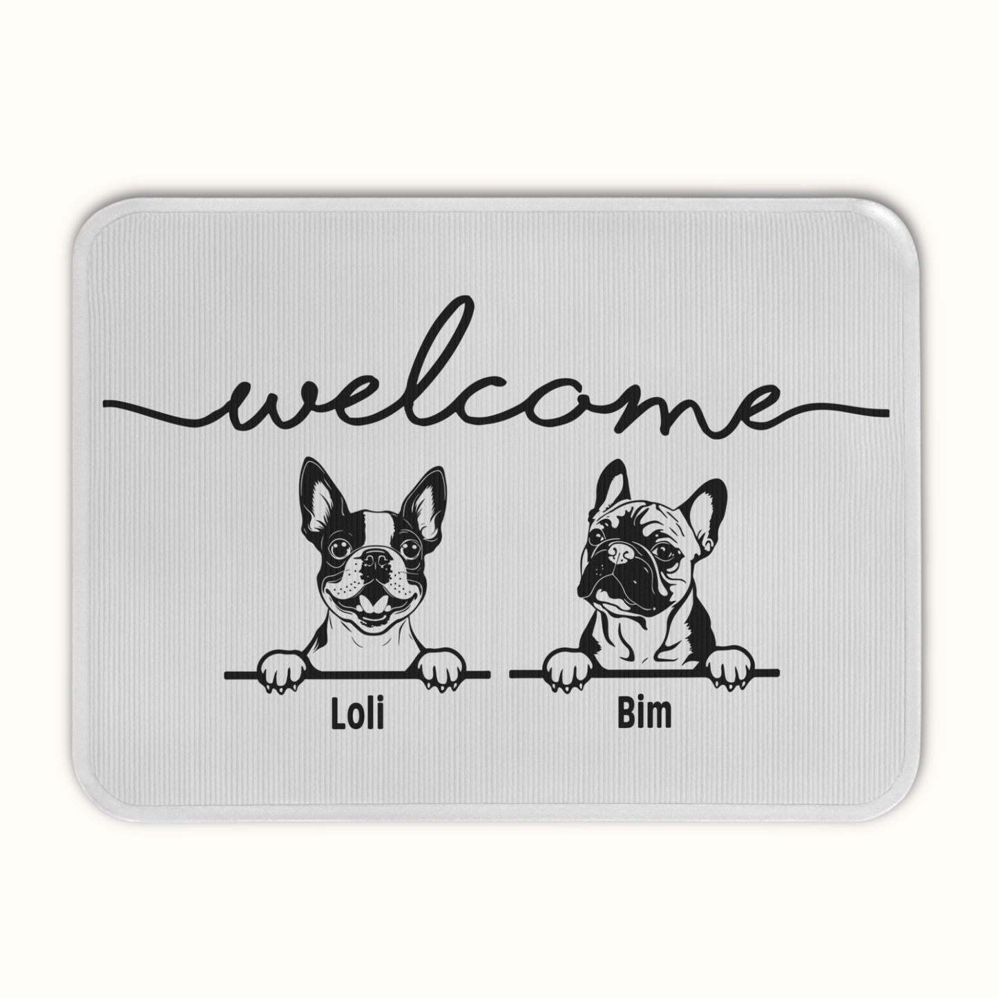 Personalized Dog Welcome Doormat, Custom Dog Breed and Name, Gift for Dog Owners