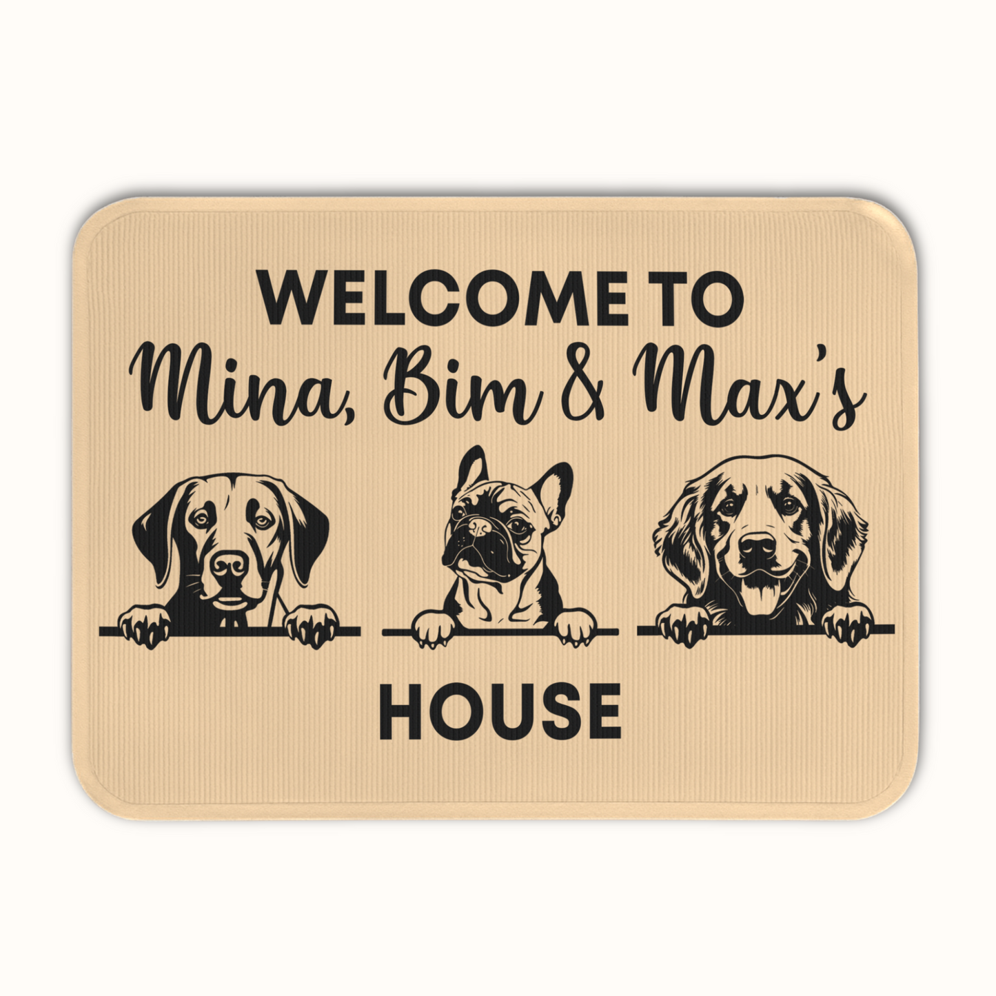 Personalized Dog Welcome To House Doormat, Custom Dog Breed and Name, Gift for Dog Owners