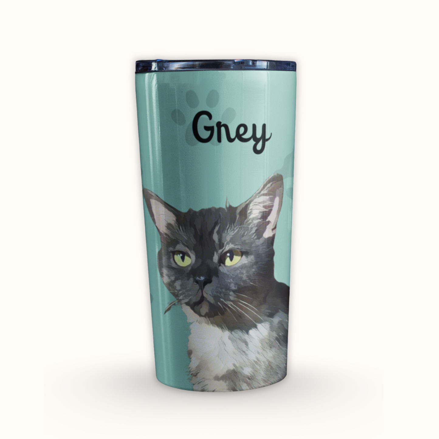 Personalized Pet Paw Prints Tumbler, Custom Pet Photo And Name, Gift For Pet Owners
