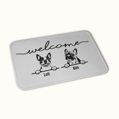 Personalized Dog Welcome Doormat, Custom Dog Breed and Name, Gift for Dog Owners