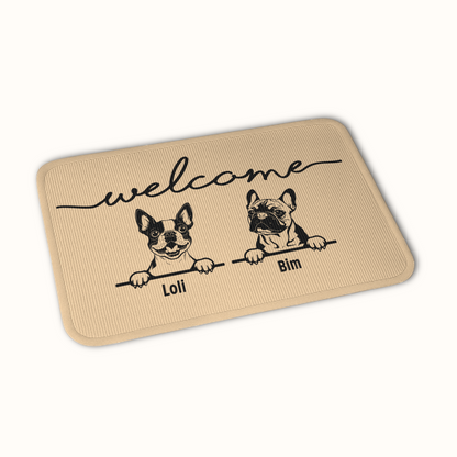 Personalized Dog Welcome Doormat, Custom Dog Breed and Name, Gift for Dog Owners
