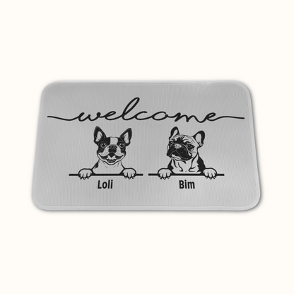 Personalized Dog Welcome Doormat, Custom Dog Breed and Name, Gift for Dog Owners