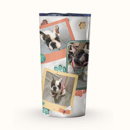 Personalized Best Dog Mom Ever 3D Inflated Effect Tumbler, Custom Dog Photo Tumbler, Gift For Dog Owners
