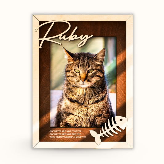Personalized 2 Layer Wooden Pet Photo Frame, Custom Pet Name Picture Frame, Gifts for Pet Lovers