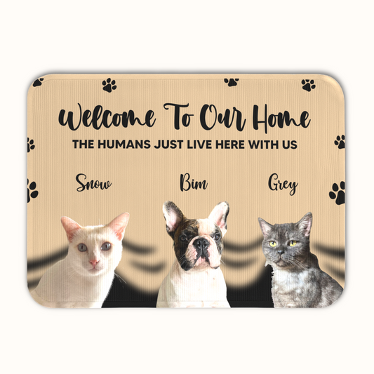 Personalized Pet Doormat, Welcome To Our Home Doormat, Custom Pet Photo and Name, Gift for Pet Owners