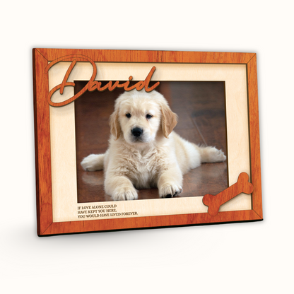 Personalized 2 Layer Wooden Pet Photo Frame, Custom Pet Name Picture Frame, Gifts for Pet Lovers