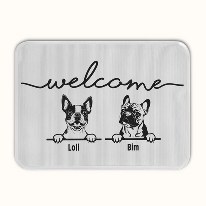 Personalized Dog Welcome Doormat, Custom Dog Breed and Name, Gift for Dog Owners