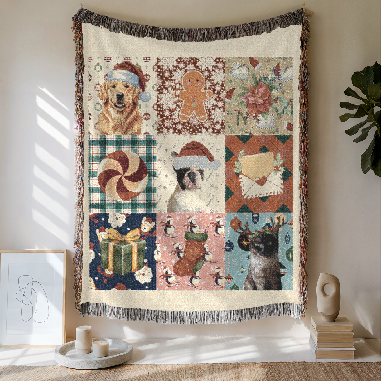Custom Pet The Holiday Woven Blanket, Custom Pet Photo, Gift For Pet Lovers